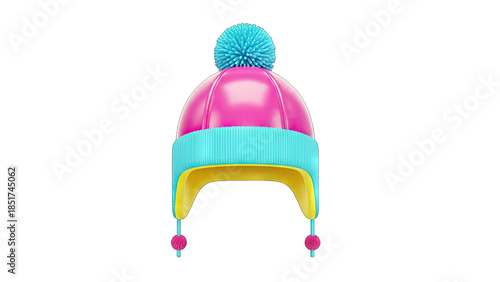 Colorful Winter Hat Isolated on White Background