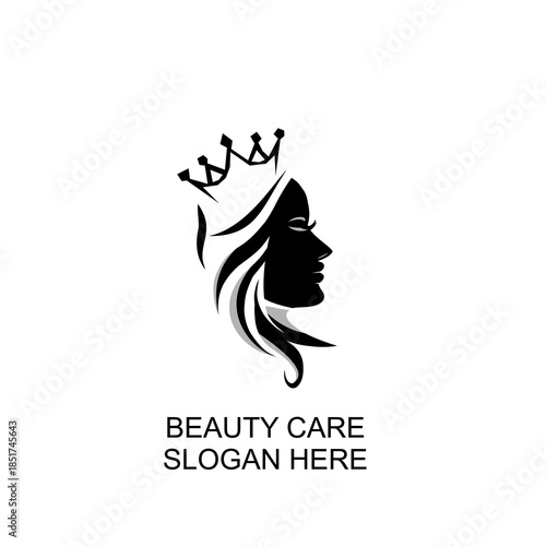 women beauty logo with crown design inspiration for salon spa skin care and product beauty. beauty logo deign elegant