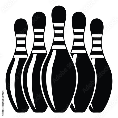 Bowling pins silhouette icon vector illustration