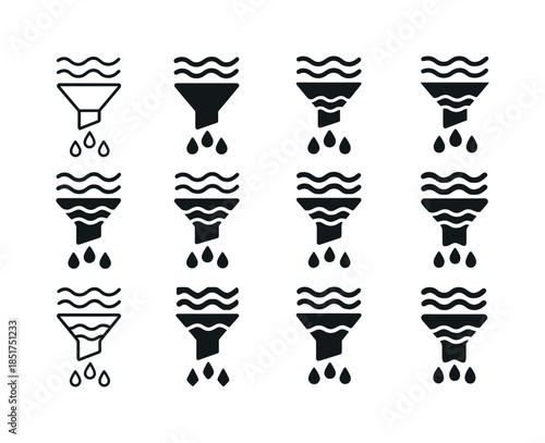 Algal Bloom Logo Set. Algal bloom control. Icon set. Set Logo of