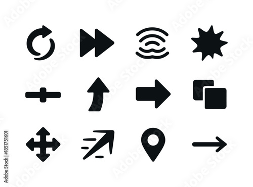 Dynamic Icons Grid. Dynamic shift. Solid icon set of dynamic shi