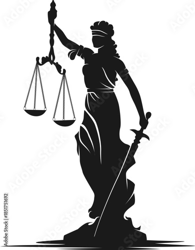 Unique design icon of justice Justice balance icon in black and white shows law and equity with transparent background Black balance scale icon representing justice and law on a white background