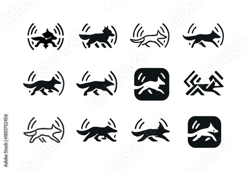 Wildlife Noise Impact Icons. noise pollution