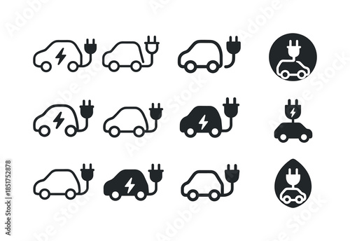 Sustainable Energy Icons. Sustainable energy solutions. Icon set