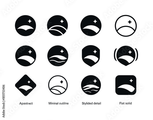 Interstellar Logo Variations. Interstellar missions. Icon set. S