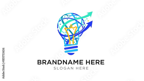 Light Bulb Logo Template with Global Elements.