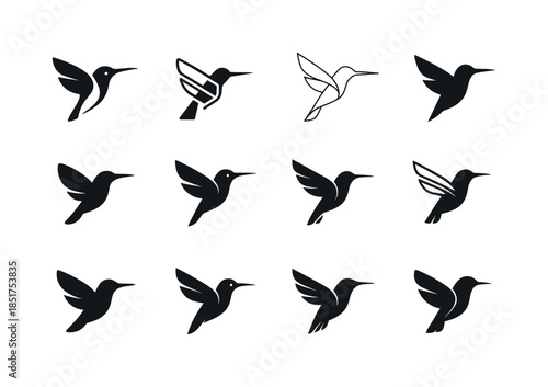 Winged Creatures Icons. Winged creatures. Icon set. Set Logo of