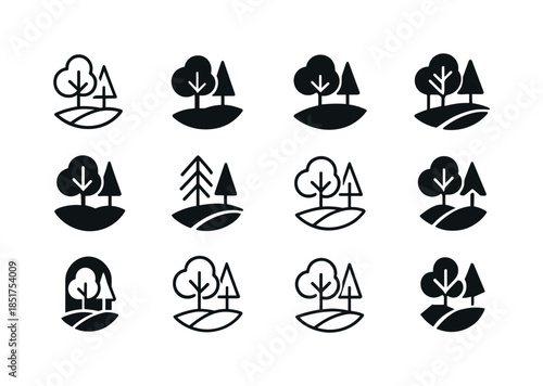 Glade Icon Variations. Glade. Icon set. Set Logo of glade: open