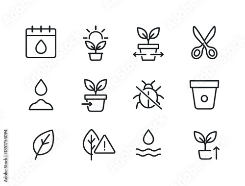 Herb Care Icons. Herb care tips. Line icon set of Herb care tips