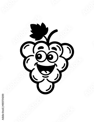 Cute fruit and berry simple doodle style. Cute cartoon Sweet garden food. Healthy vitamin fruits character. Flat vector illustration on white background
