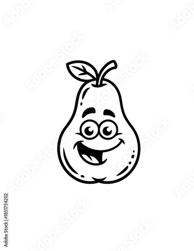 Cute fruit and berry simple doodle style. Cute cartoon Sweet garden food. Healthy vitamin fruits character. Flat vector illustration on white background
