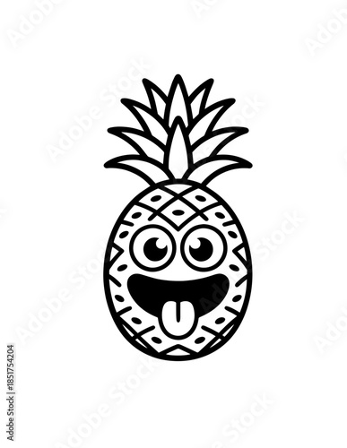 Cute fruit and berry simple doodle style. Cute cartoon Sweet garden food. Healthy vitamin fruits character. Flat vector illustration on white background
