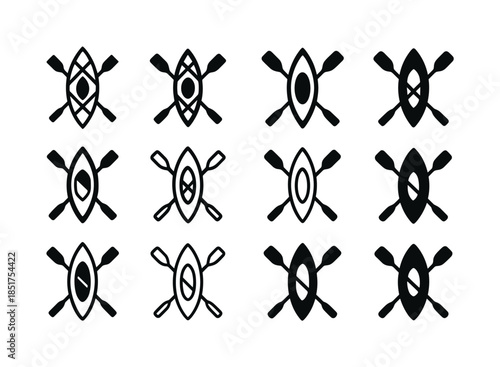 Adventure Icon Set. Adventure seeking. Icon set. Set Logo of Adv