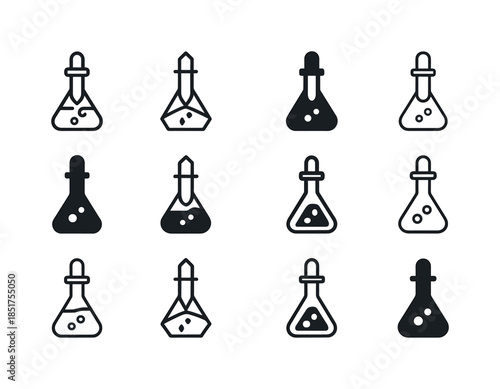 Harmonious Logo Variations. compound. Icon set. Set Logo of comp