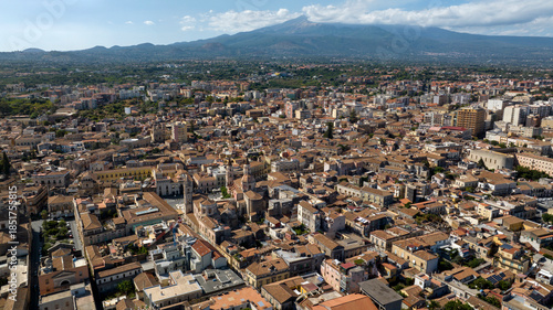 Photography Aerial view of the historic center of Acireale, in the province of Catania, Sicily, Italy