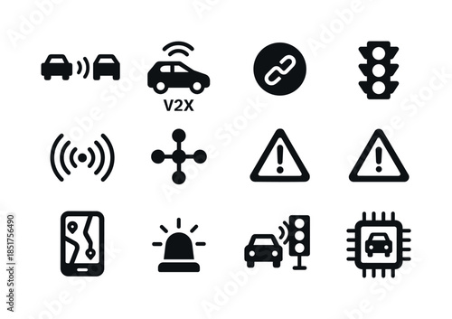 Traffic Communication Icons. Traffic communication. Solid icon s