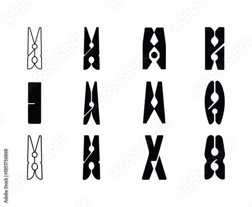 Laundry Pin Designs. Laundry Pin. Icon set. Set Logo of Laundry