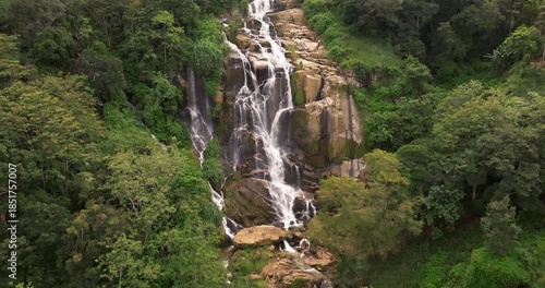 Aerial View of Kithal Ella (Kital Ella) Waterfall Near Ella, Sri Lanka