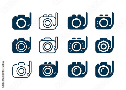 Scuba Gear Icons. Scuba Gear. Icon set. Set Logo of Scuba Gear: