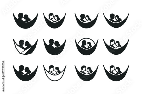 Romantic Getaway Logos. Romantic getaways and vacations. Icon se