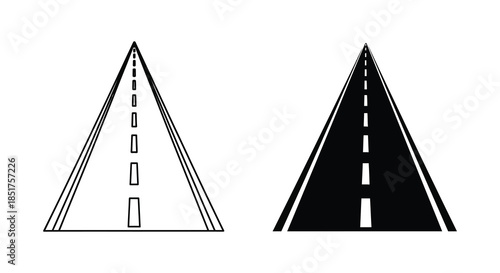Two contrasting road views one light and one dark presented as a striking silhouette
