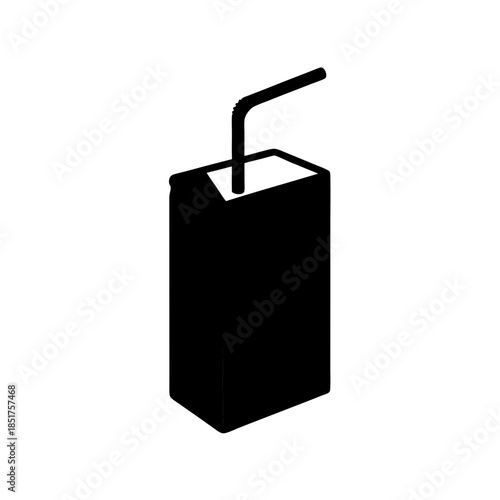 Black square cup with straw