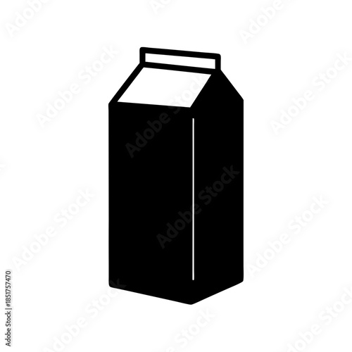 Black and white milk carton