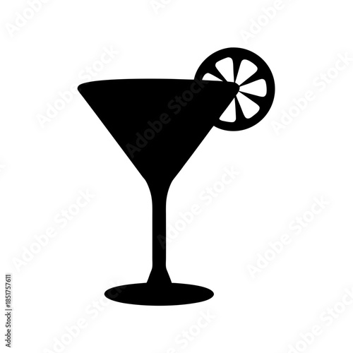 Cocktail glass with lemon wheel