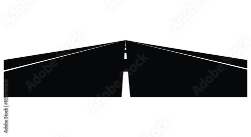 Empty road stretching to the horizon a minimalist perspective in black and white silhouette