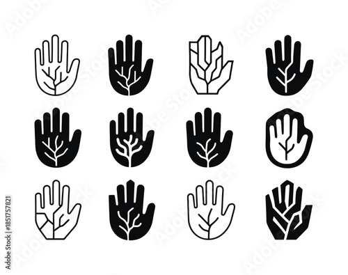 Biometric Security Logos. Biometric Security. Icon set. Set Logo