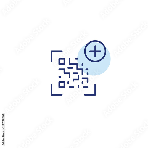 Scan update, qr code link added. Money top up and finances. Pixel perfect, editable stroke vector icon