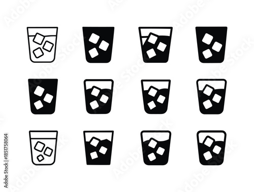 Cold Brew Icons. Cold brew coffee. Icon set. Set Logo of cold br