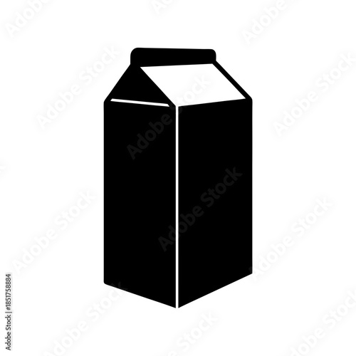 Black and white milk carton