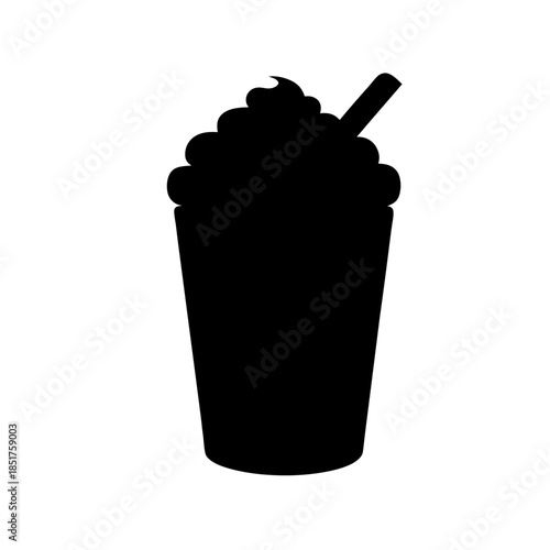 Black cup with straw