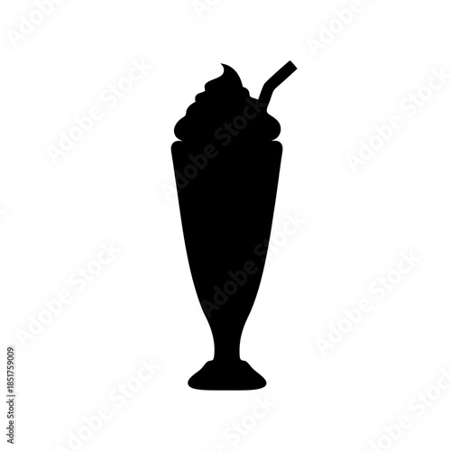 Classic milkshake in tall glass