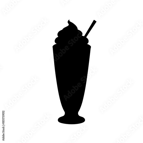 Classic milkshake in a tall glass