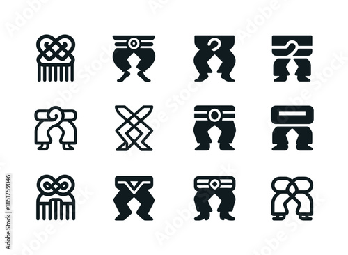 Traditional Dance Icons. Learning traditional dance steps. Icon