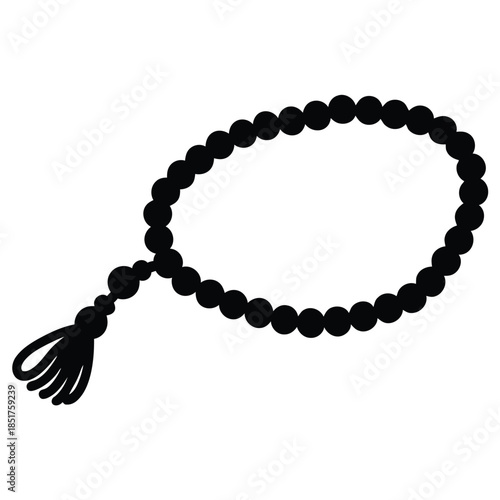 Islamic prayer beads silhouette vector illustration