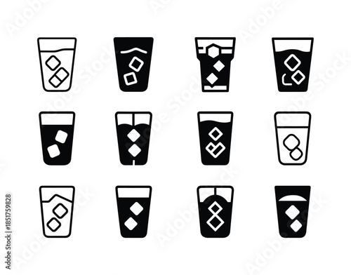 Cold Brew Icons. Cold brew coffee. Icon set. Set Logo of cold br