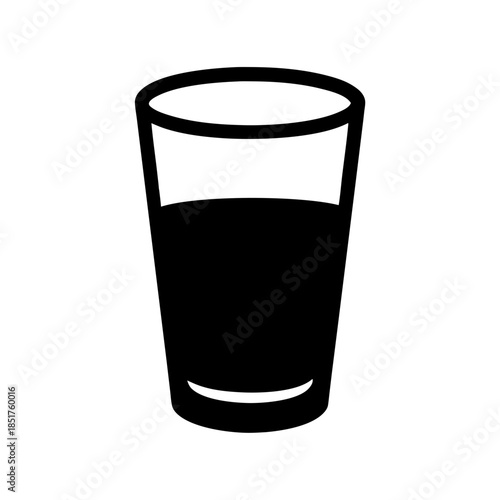 Clear glass with dark liquid