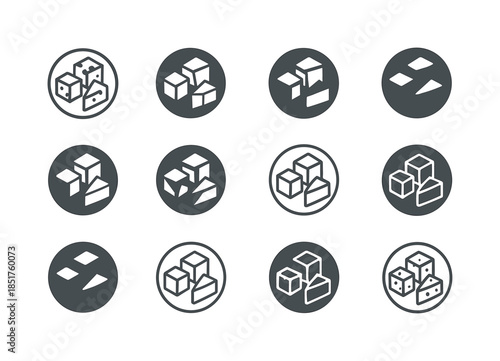 Cheese Platter Icons. Cheese platter. Icon set. Set Logo of chee