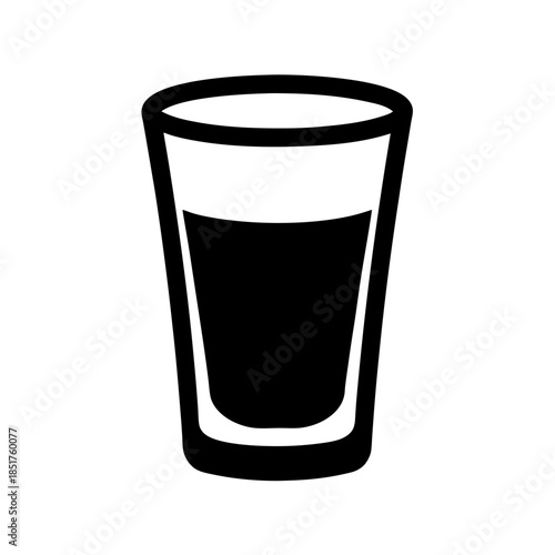 Clear glass with dark liquid