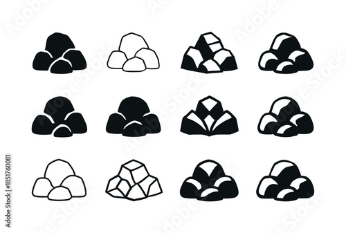 Rock Formation Logos. Rock Formations. Icon set. Set Logo of Roc