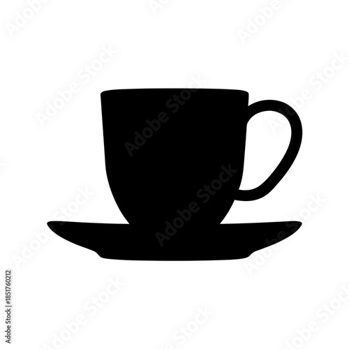 Simple coffee cup on saucer