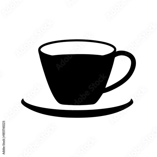 Simple black coffee cup