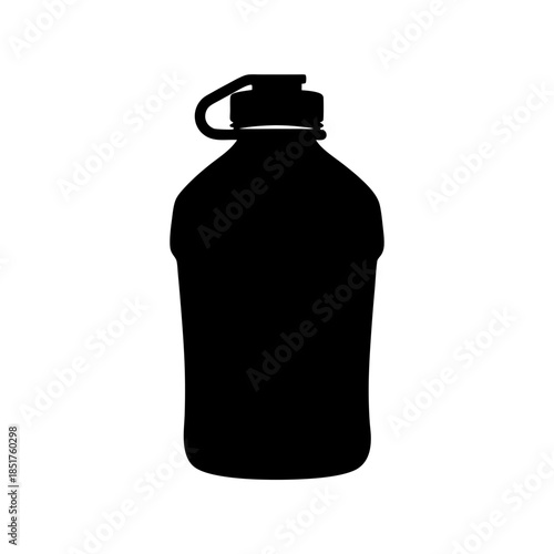 Black water bottle with cap
