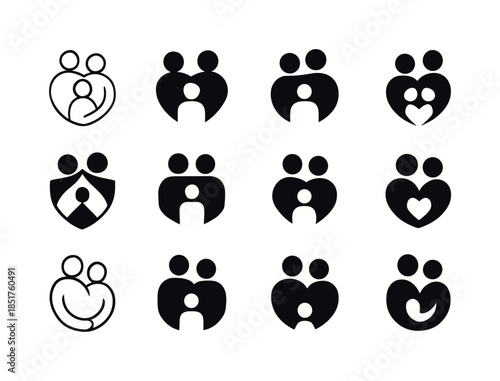 Family Logo Variations. Family. Icon set. Set Logo of family: fa