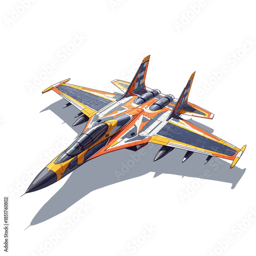 Future Military Jet with Sollar Cell Technologi Concept