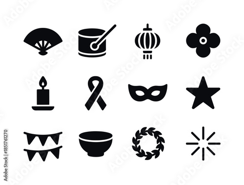 Cultural Celebration Icons. Cultural Celebrations. Solid icon se
