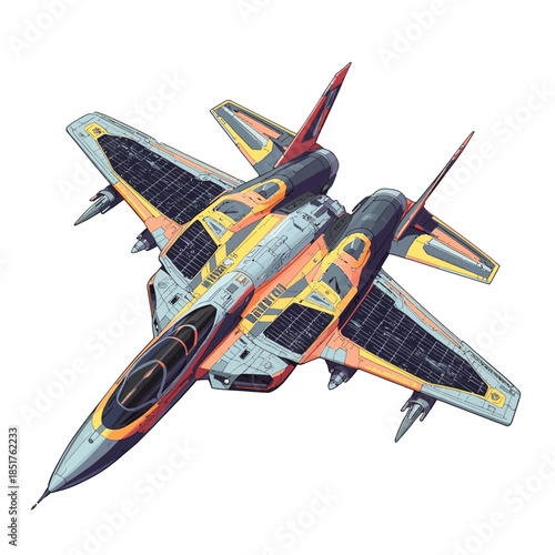 Future Military Jet with Sollar Cell Technologi Concept